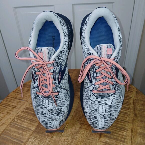 Brooks Adrenaline GTS 21 Running Shoes Women's Size 10 White Blue Pink Comfort - Picture 3 of 16